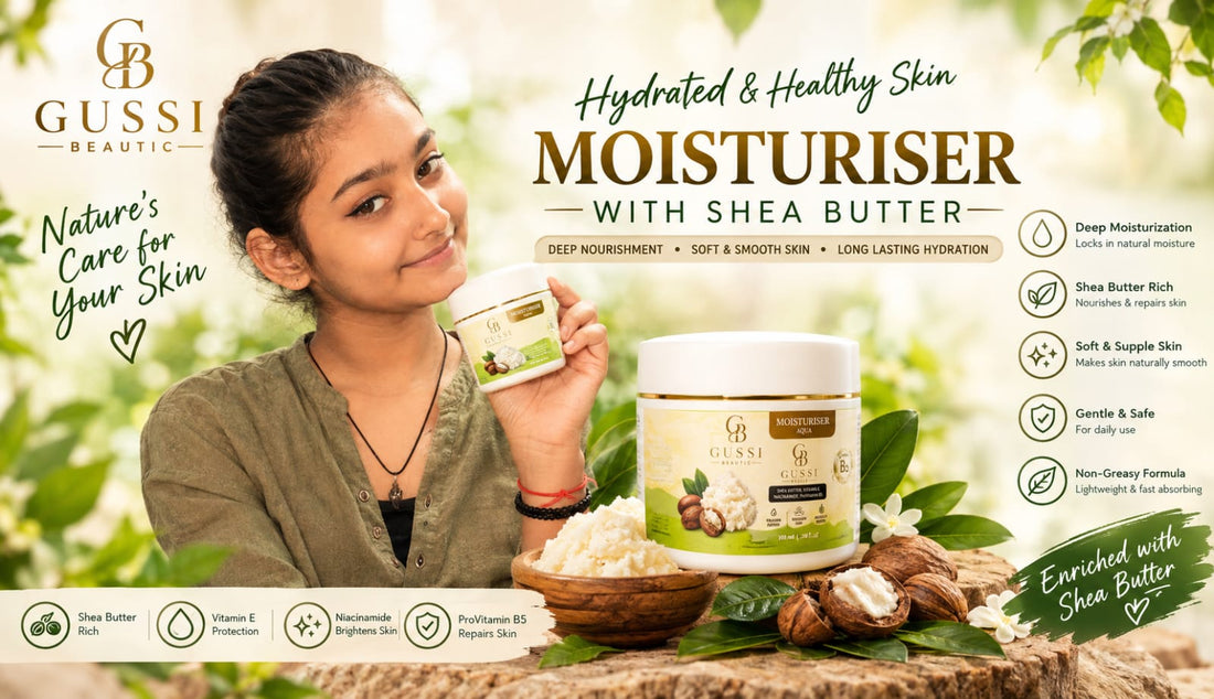 GUSSI Aqua MoisturIZer — Daily Hydration for Dry Skin with Vitamin B5 &amp; Shea Butter, 100ML