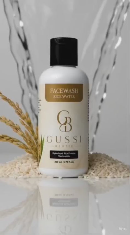 GUSSI Rice Water Face Wash — Gentle Daily Cleanser with Rice Protein &amp; Niacinamide