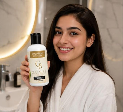 Rice water face wash tube, daily gentle facial cleanser with rice protein and niacinamide